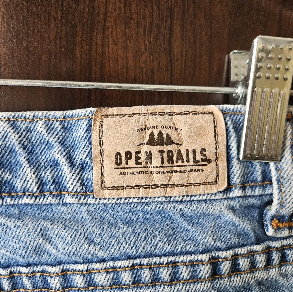 Vintage Open Trails 100% Cotton Blue Jeans Size 14 Long - Picture 7 of 7